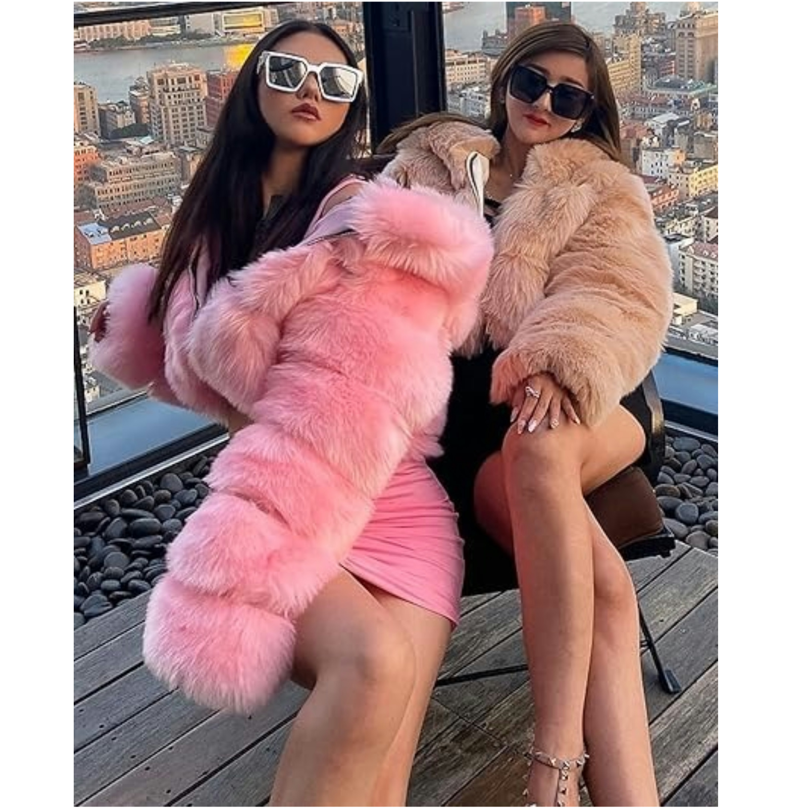 Women's Faux Fur Jacket Casual Fashion Cropped Coat Fluffy Shaggy